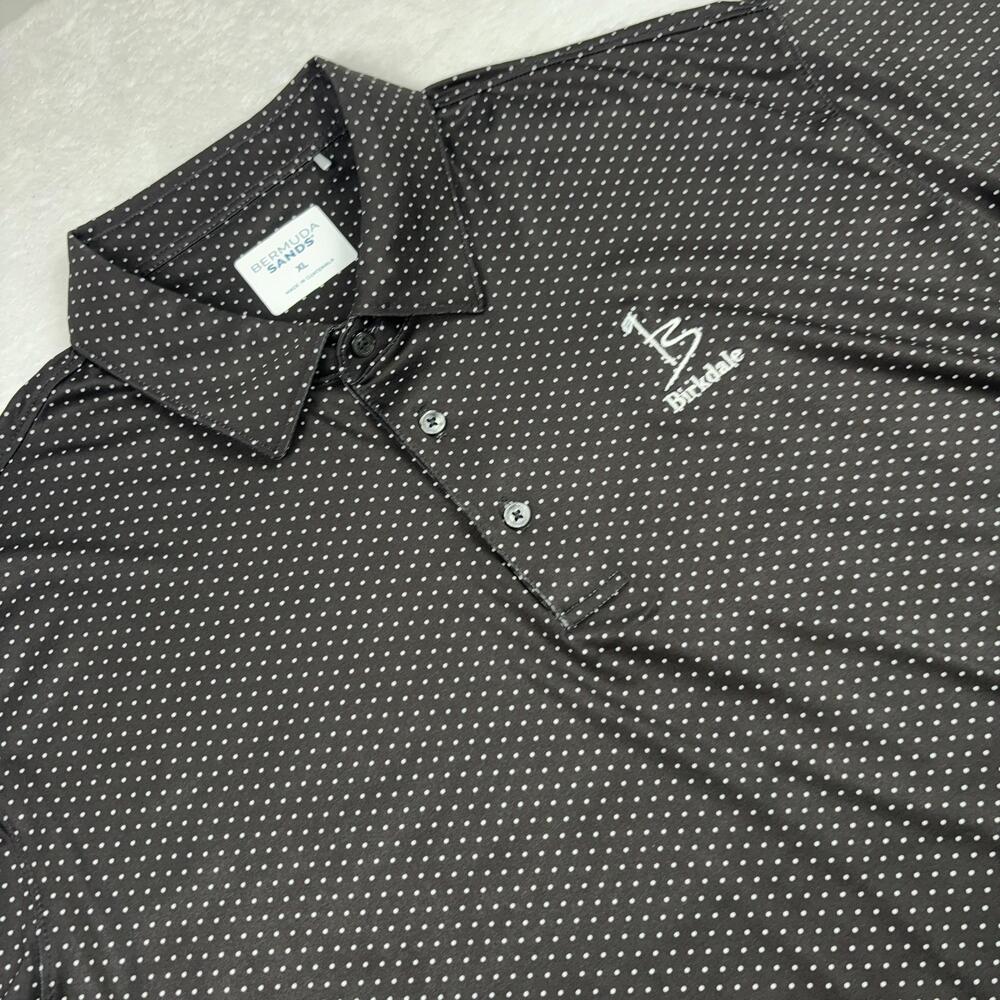 Bermuda Sands Polo Shirt Mens XL Gray Polka Dot Birkdale Golf Arnold Palmer